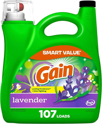 Gain Liquid Laundry Detergent, Lavender Scent, HE compatible, Laundry Detergent Liquid Soap