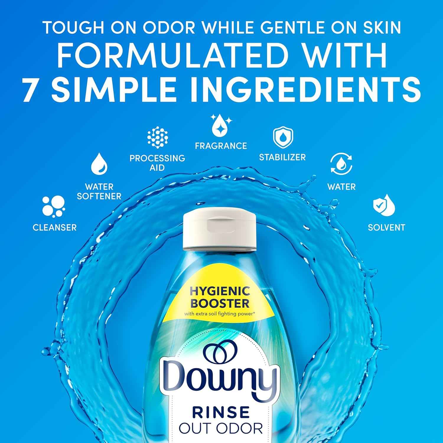 Downy Rinse Laundry Odor Remover, Cool Cotton Scent, Fabric Softener And Laundry Odor Removal Rinse, Fights Odors At The Source, HE Compatible