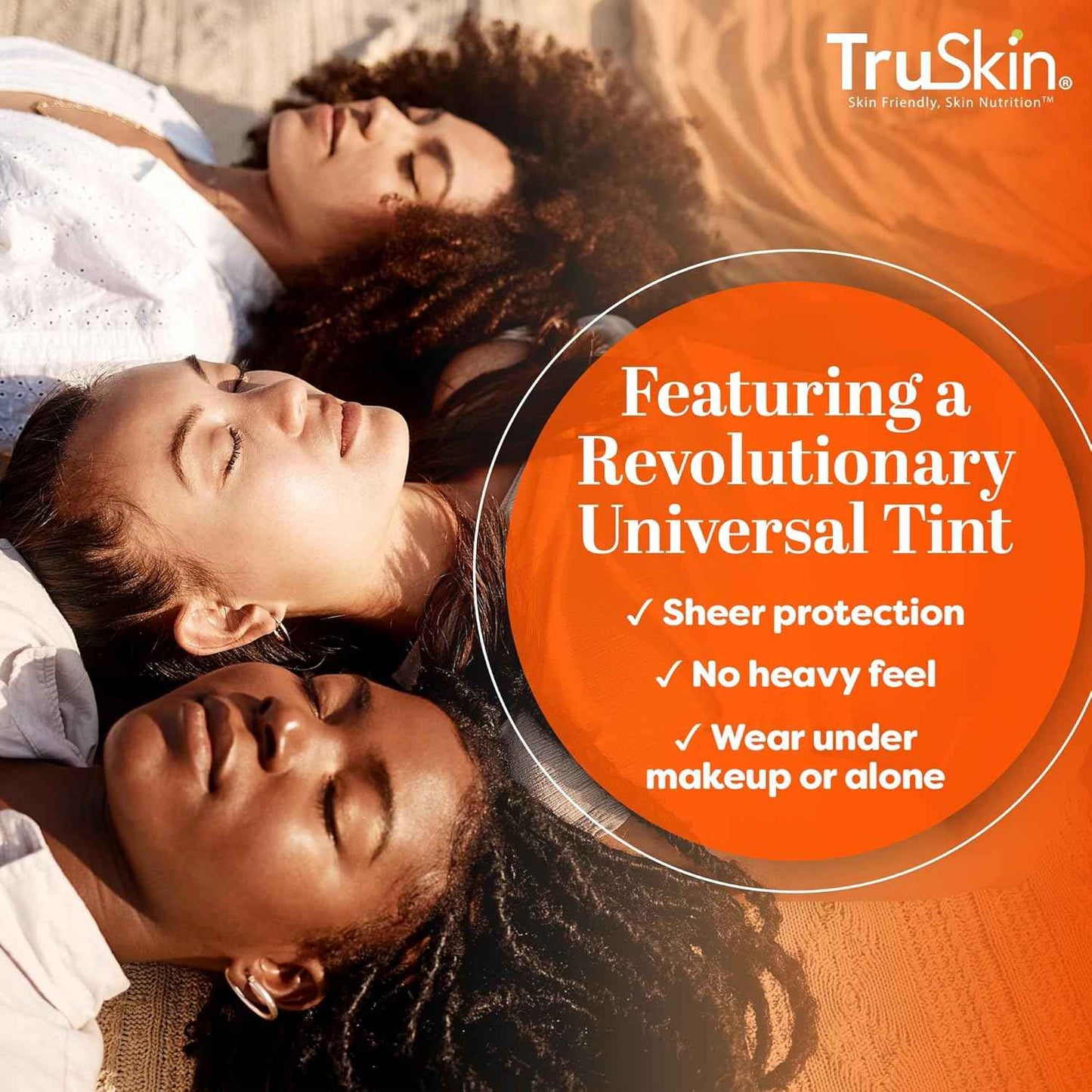 TruSkin Sunscreen Serum for Face - SPF 30 Universal Tinted Mineral Sunscreen Face Serum with Zinc Oxide - Sheer, Lightweight Finish with Vitamin C, Hyaluronic Acid, Ceramides & Niacinamide, 1 fl oz