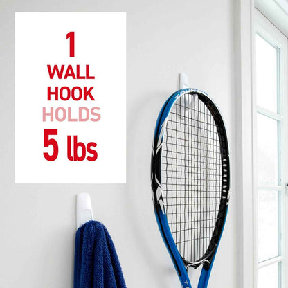Command 5 lb Large Utility Hooks, 14 Hooks and 16 Strips, Damage-Free Hanging Wall Hook with Adhesive Strips, No Tools Required, Great for Home Kitchen Office Organization