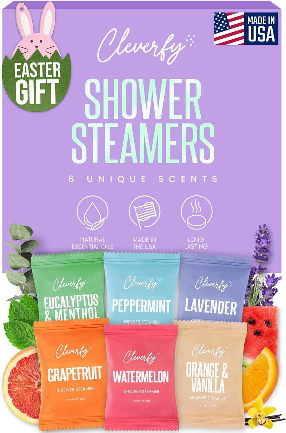 Cleverfy Shower Steamers Aromatherapy - Easter Basket Stuffers for Teens and Adults - Easter Gifts for Women and Men, Girls and Boys