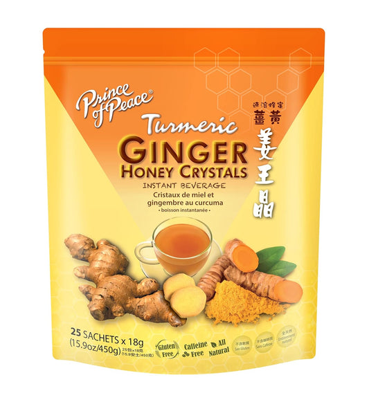 Prince_of_Peace_Instant_Ginger_Honey_Crystals_w/Turmeric,_25_Sachets_–_Instant_Hot_or_Cold_Beverage_–_Easy_to_Brew_Ginger_and_Honey_Tea,_Caffeine_and_Gluten_Free