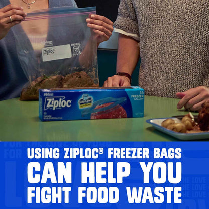 Ziploc Gallon Food Storage Freezer Bags, Stay Open Design with Stand-Up Bottom, Easy to Fill, 120 Bags Total