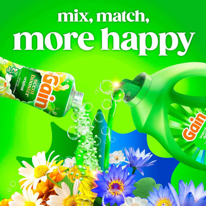 Gain Liquid Laundry Detergent with Odor Defense, Waterfall Delight Scent, Laundry Soap For HE Washing Machines