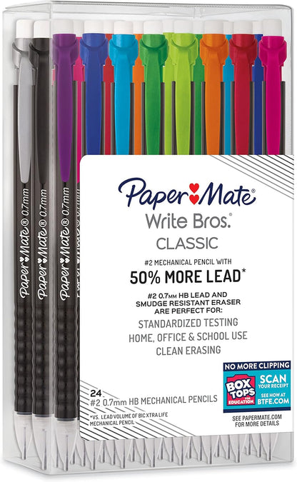 Paper_Mate_Mechanical_Pencils_0.7mm_Write_Bros._Classic_Number_2_Pencil_Set_Office_Supplies_Classroom_Supplies_Sketching_Pencils_Drafting_Great_for_Standardized_Testing_24_Count