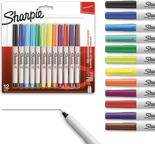 Sharpie_Permanent_Markers_Ultra_Fine_Point_Assorted_Colors_12_Count