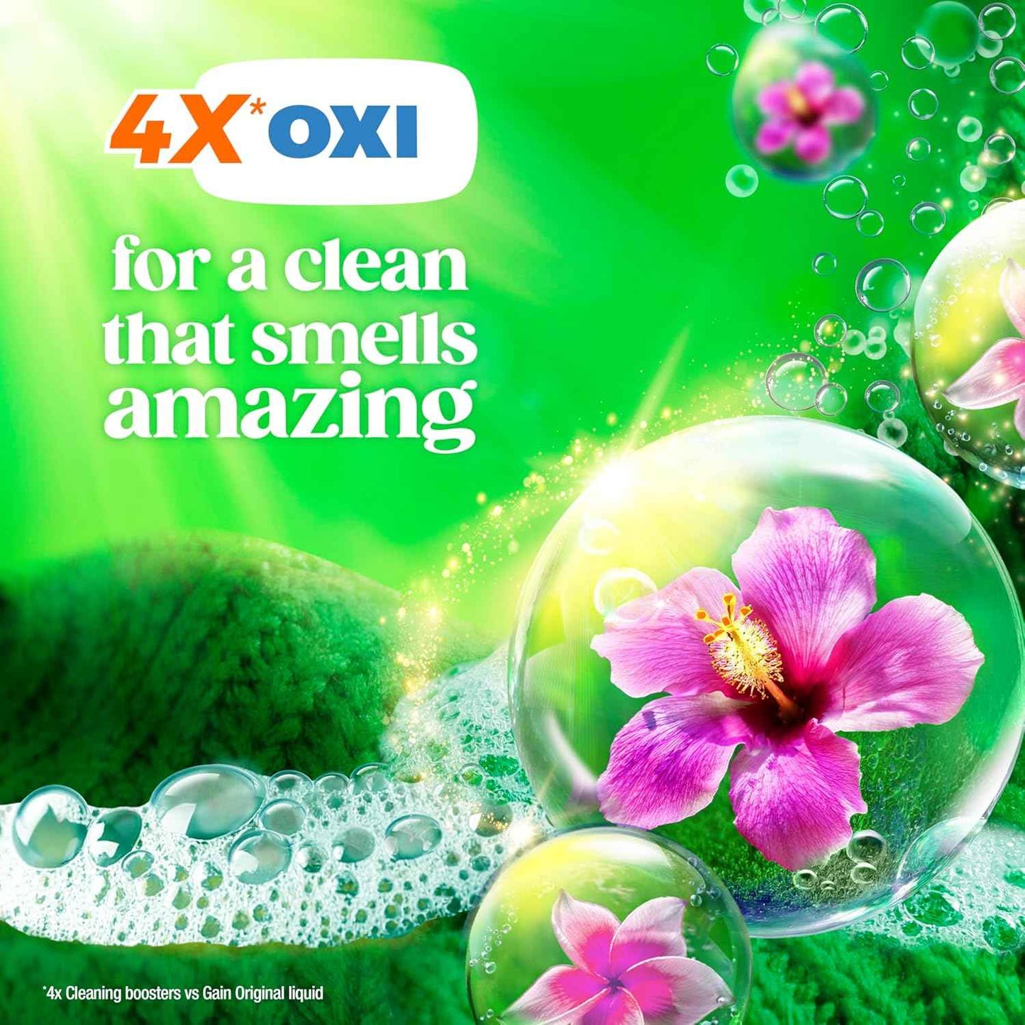 Gain Plus Flings Liquid Washing Detergent Pods, Gain's Best Clean, All-In-One, Happy Hibiscus Scent Laundry Pacs