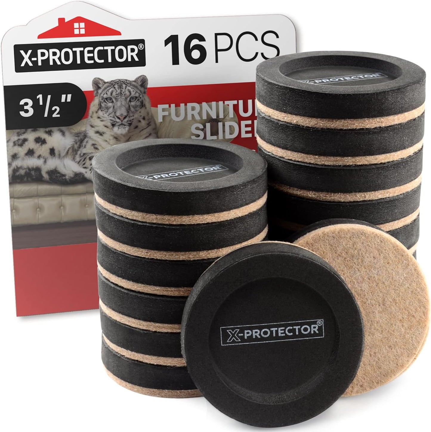 Felt_Furniture_Sliders_for_Hardwood_Floors_X-PROTECTOR_16_PCS_3_½”_-_Furniture_Slider_with_Unique_Design_-_Heavy-Duty_Furniture_Movers_for_Hard_Surfaces_-_Felt_Sliders_-_Move_Your_Furniture_Easily!
