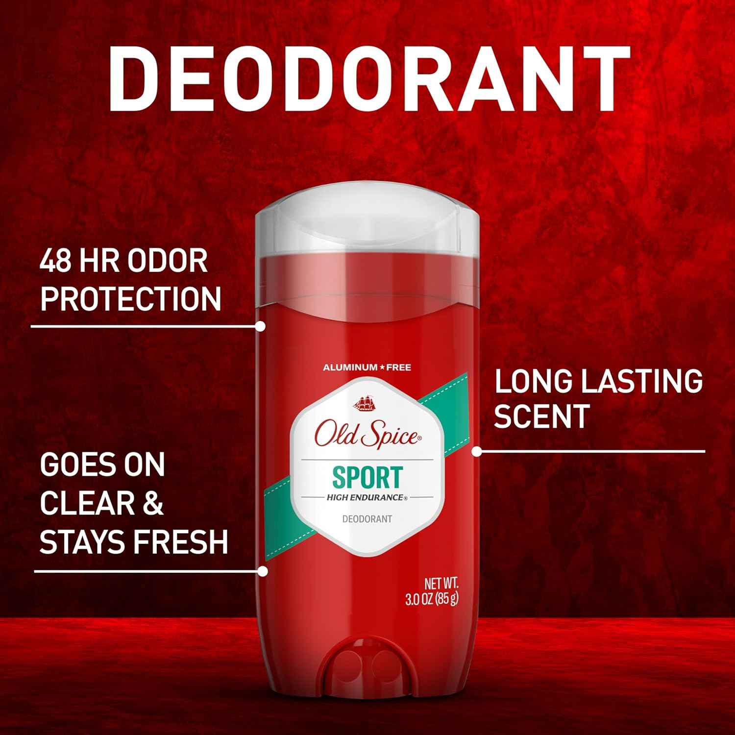 Old Spice Aluminum Free Deodorant For Men, High Endurance, 24/7 Sweat Defense & Odor Protection to Eliminate Odors, 24/7 Freshness & Lasting Scent
