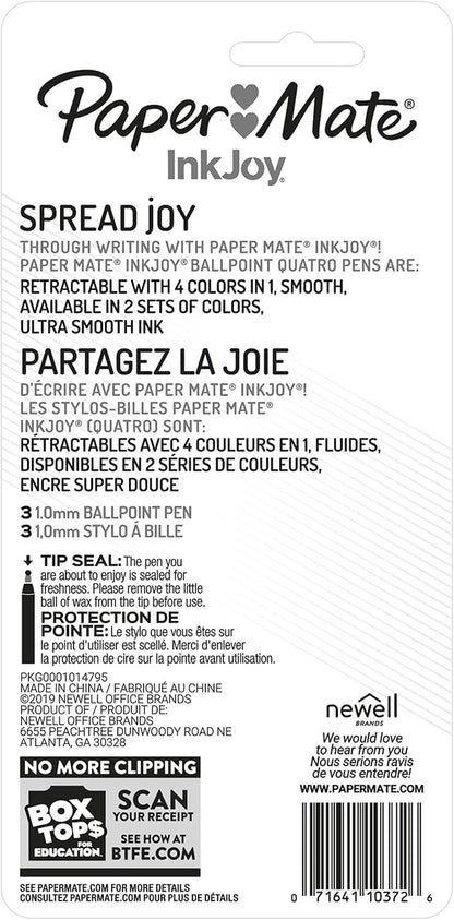 Paper_Mate_InkJoy_Quatro_Retractable_Ballpoint_Pens,_4_Colors_in_1_Pen,_Medium_Point_(1.0mm),_3_Count_-_Convenient,_Note-Taking,_Comfortable_Grip,_Ultra_Smooth_Ink