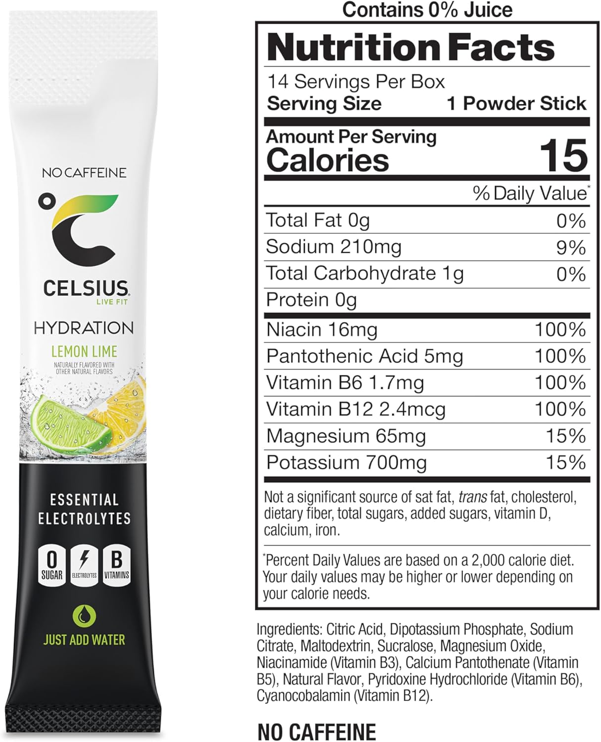 CELSIUS_Hydration™_Lemon_Lime,_Sugar_Free_Electrolyte_Hydration_Drink_Mix_(Pack_of_14)