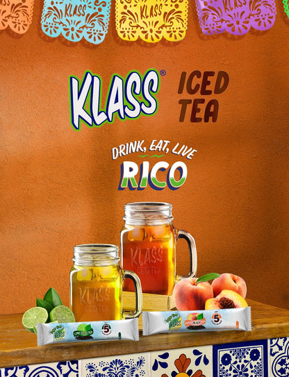 Klass_Iced_Tea_Drink_Mix_-_Sugar_Free_Variety_Pack_-_Peach_&_Lime_Black_Tea_On-The-Go!_(44_Count_Powder_Stick_Packs)_5_Calories_Per_Packet