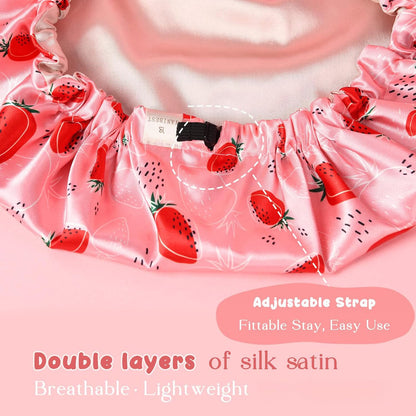 YANIBEST_Baby_Satin_Bonnet_Sleep_Cap_-_Double_Layer_Reversible_Adjustable_Silky_Satin_Cap_for_Infant_Toddler(6-36Months,Strawberry)