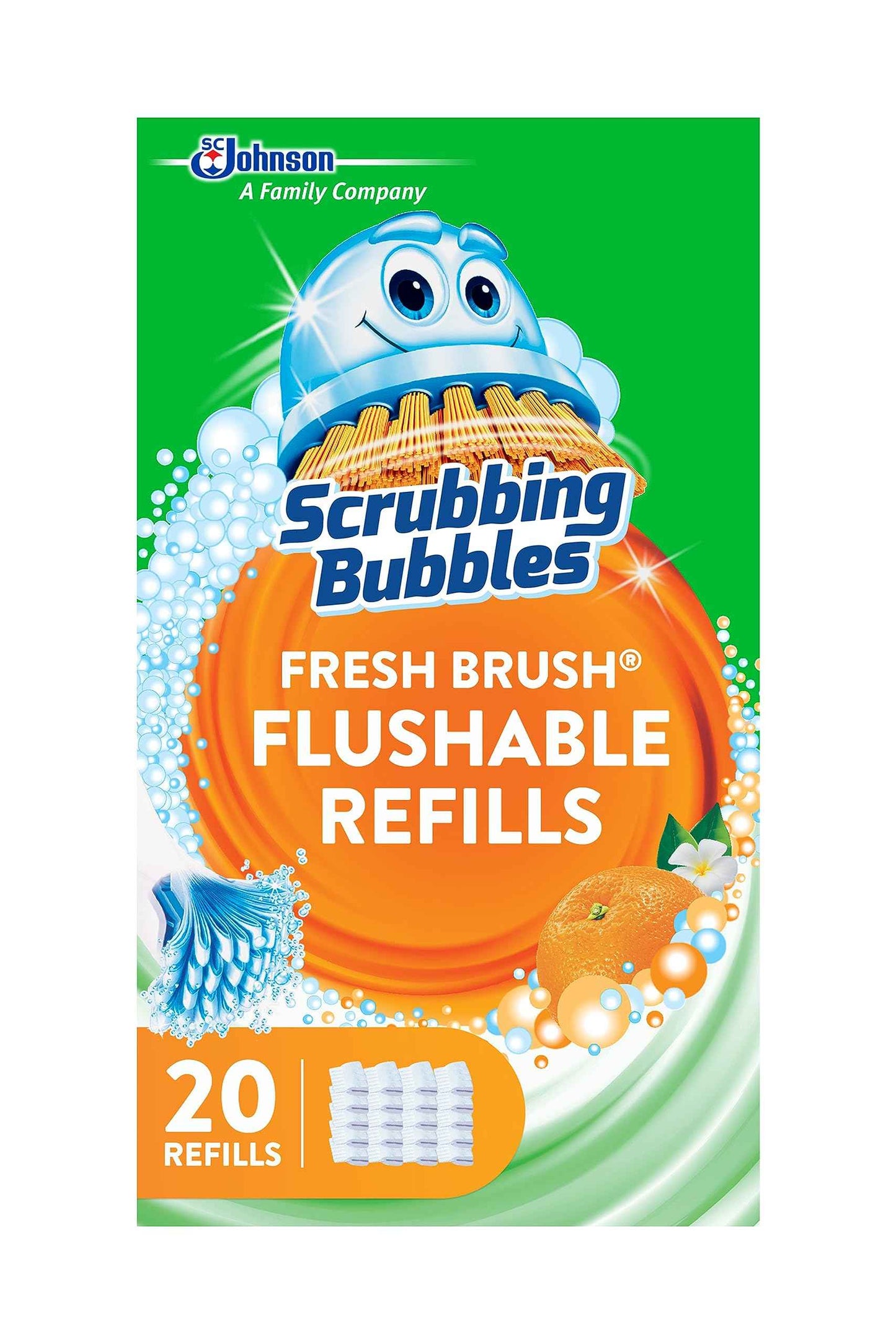 Scrubbing Bubbles Toilet Bowl Cleaning System with Flushable & Disposable Cleaner Refill Pads, Fights Odors and Helps Remove Limescale & Hard Water Stains, Citrus Scent
