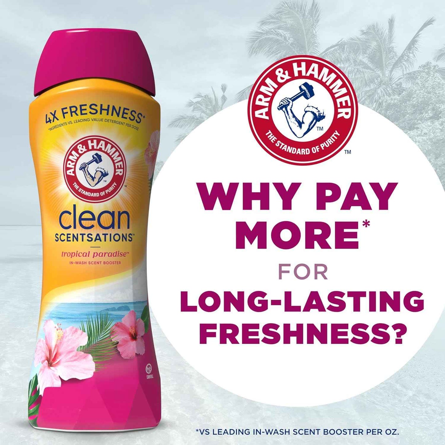 ARM & HAMMER Clean Scentsations In-Wash Scent Booster, Laundry Scent Booster Tropical Paradise scent