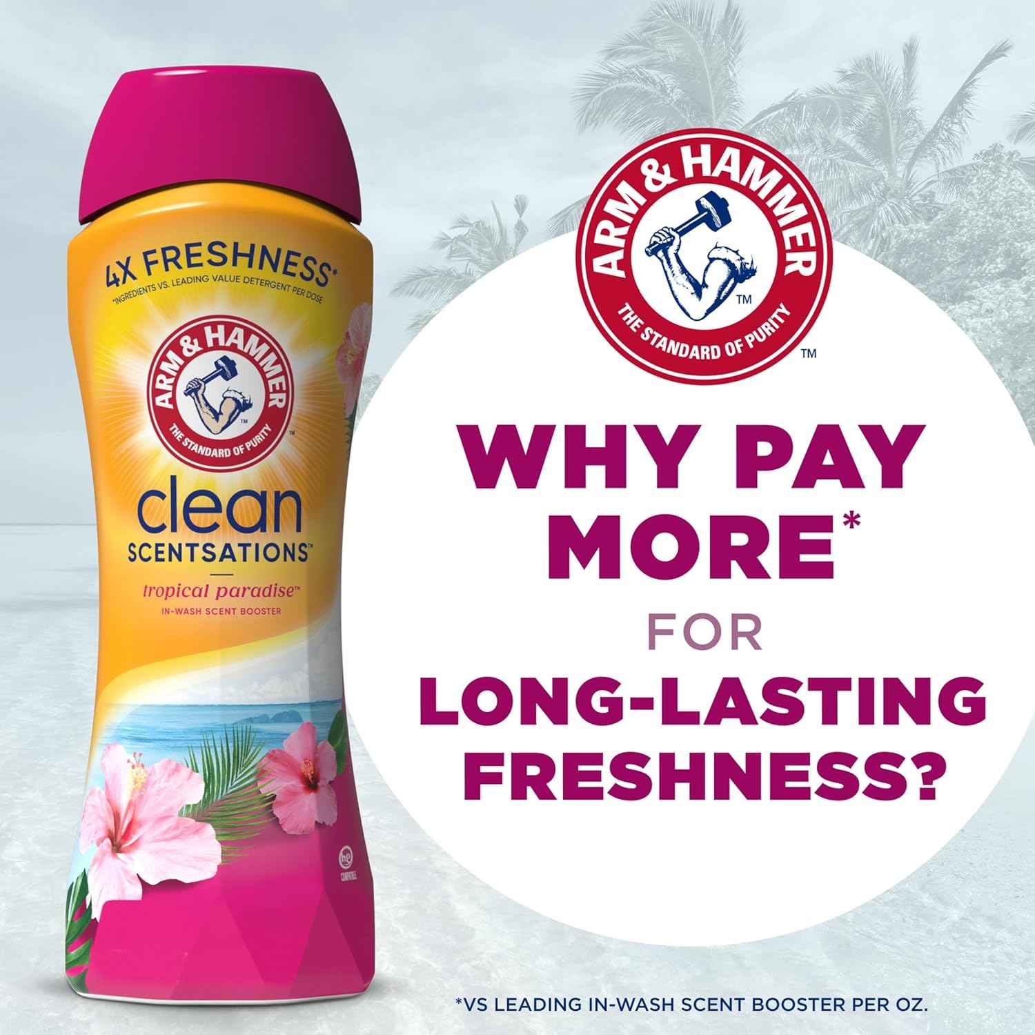 ARM & HAMMER Clean Scentsations In-Wash Scent Booster, Laundry Scent Booster Tropical Paradise scent