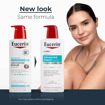 Eucerin Advanced Repair Body Lotion for Very Dry Skin, Unscented Lotion Formulated with Ceramides