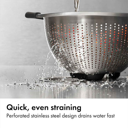 OXO Good Grips Stainless Steel Colander, Strainer with Non-Slip Handles, Kitchen Colander for Pasta and Vegetables, Nesting Stainless Steel Strainer and Sieve