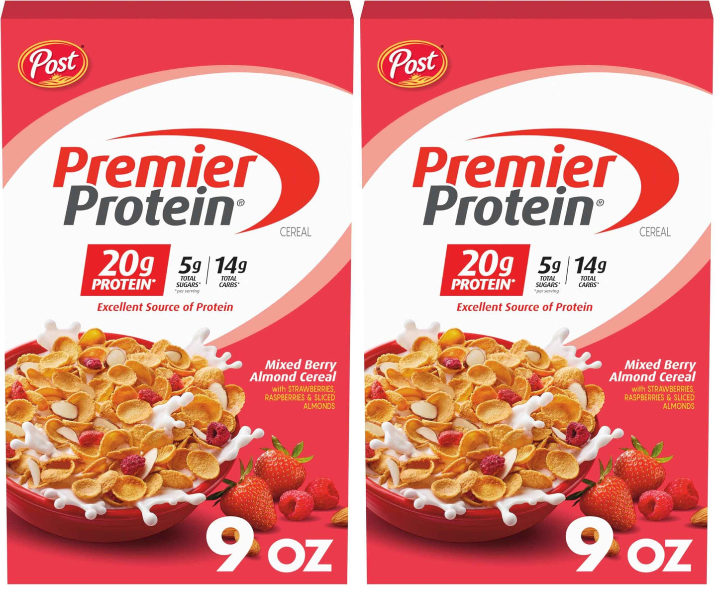 Premier Protein Mixed Berry Almond Breakfast Cereal, High-Protein Crunch with Real Fruit and Nuts