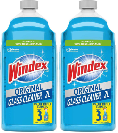 Windex Glass and Window Cleaner Spray Bottle, Packaging Designed to Prevent Leakage and Breaking, Surface Cleaning Spray, Original Blue Scent