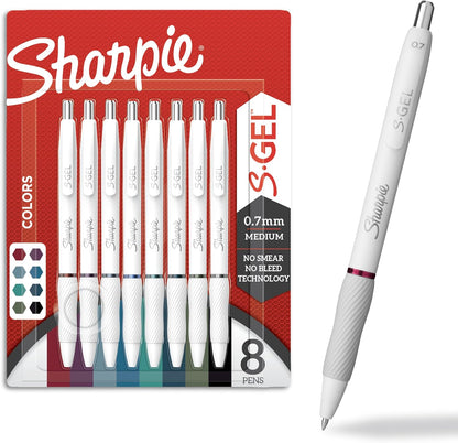 Sharpie_S-Gel_Pens_Fashion_Barrel_Gel_Pens_Pearl_White_Body_Medium_(0.7mm)_Point_Bold_Ink_Colors_8_Count