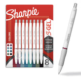 Sharpie S-Gel Pens Fashion Barrel Gel Pens Pearl White Body Medium (0.7mm) Point Bold Ink Colors 8 Count