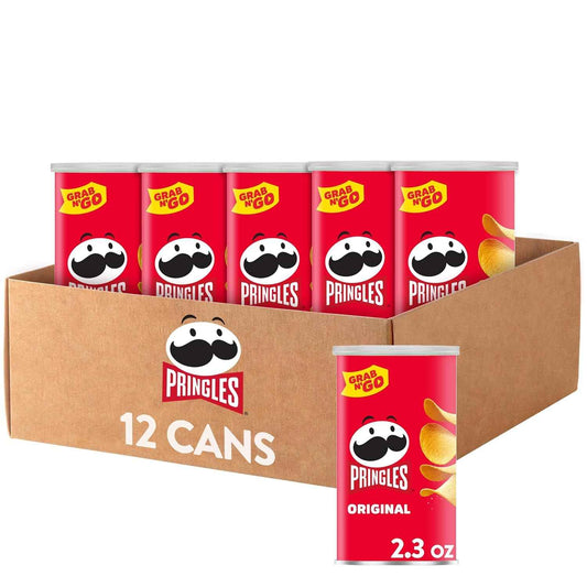 Pringles Potato Crisps Chips, Lunch Snacks, Office and Kids Snacks, Grab N' Go, Original
