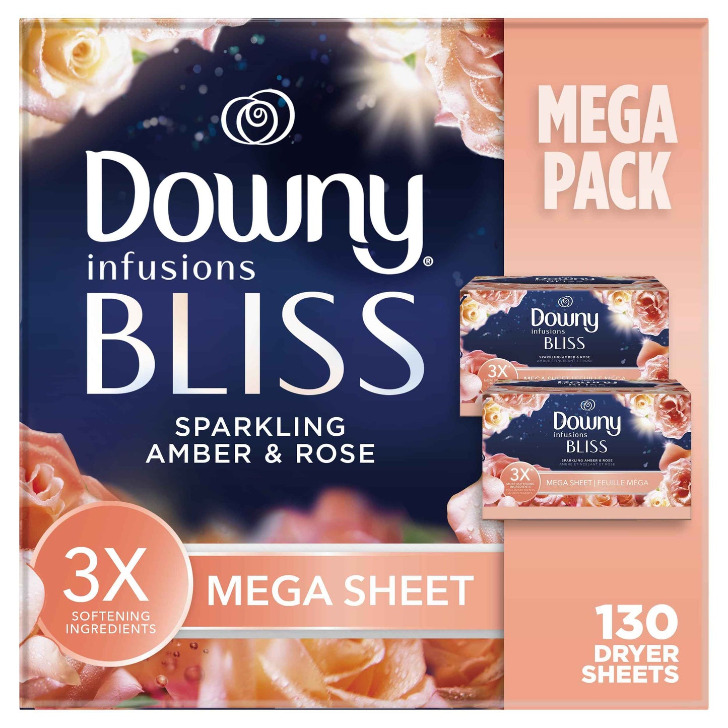 Downy CALM, Mega Dryer Sheets, Laundry Fabric Softener, Lavender and Vanilla Bean