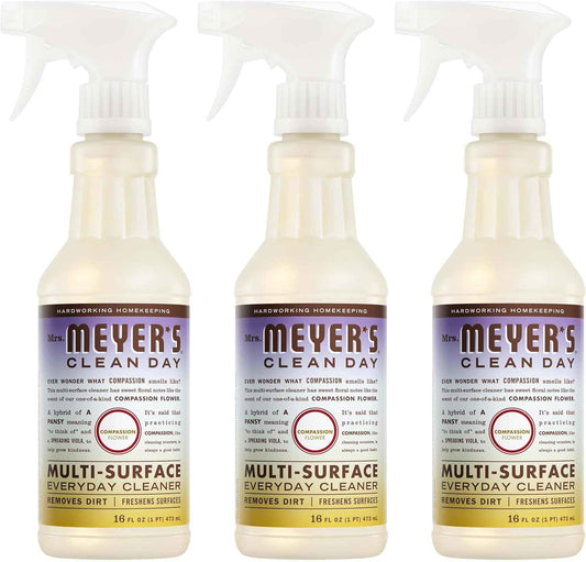MRS. MEYER'S CLEAN DAY Multi-Surface Everyday Cleaner, Compassion Flower Scent, 16 Fl Oz Bottle