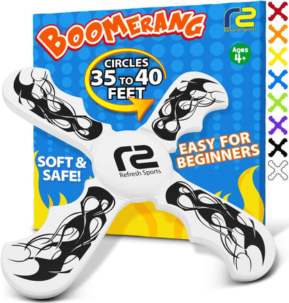 Fun Boomerang for Kids - Easter Basket Stuffers - Soft & Easy to Use - Best Gifts for 6 7 8 9 10 Year Old Boys & Girls + 2026 Top Toys for Boys Age 8-12 - Fun Outdoor Toy for Boys Girls Gift Ideas