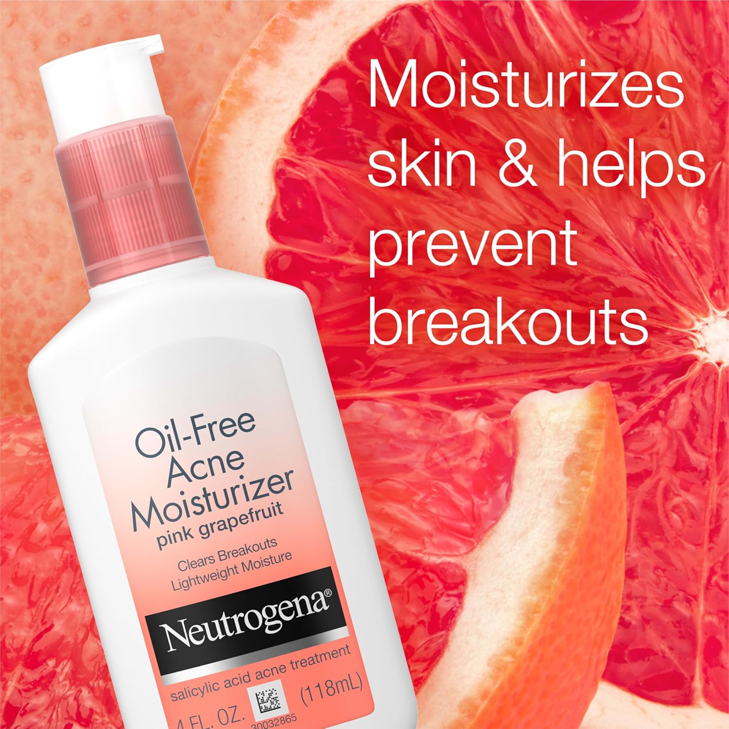 Neutrogena_Oil_Free_Acne_Moisturizer,_.5%_Salicylic_Acid_Acne_Treatment,_Pink_Grapefruit_Face_Lotion_for_Breakouts,_Non-Greasy_&_Non-Comedogenic,_4_fl._oz