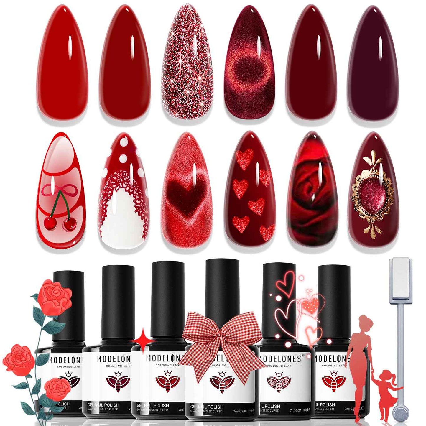 modelones Gel Nail Polish Set - 6 Colors Nude Pink Milky White Gel Polish Set Light Neutral Pink Nail Polish Barely Pink Soak Off LED Starter Kit Popular Nail Art DIY Manicure Gifts