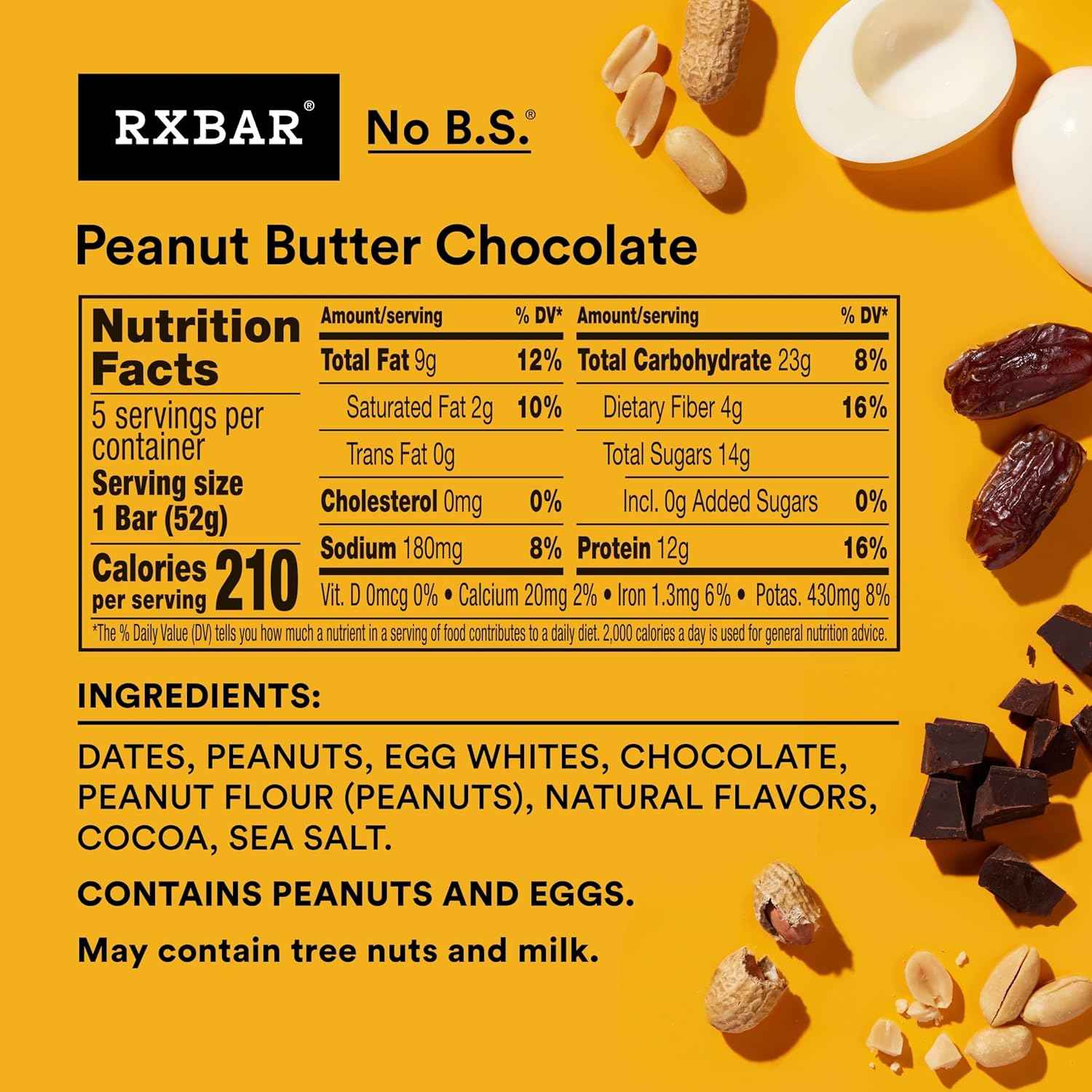 RXBAR Protein Bars, Protein Snack, Snack Bars, Peanut Butter Chocolate