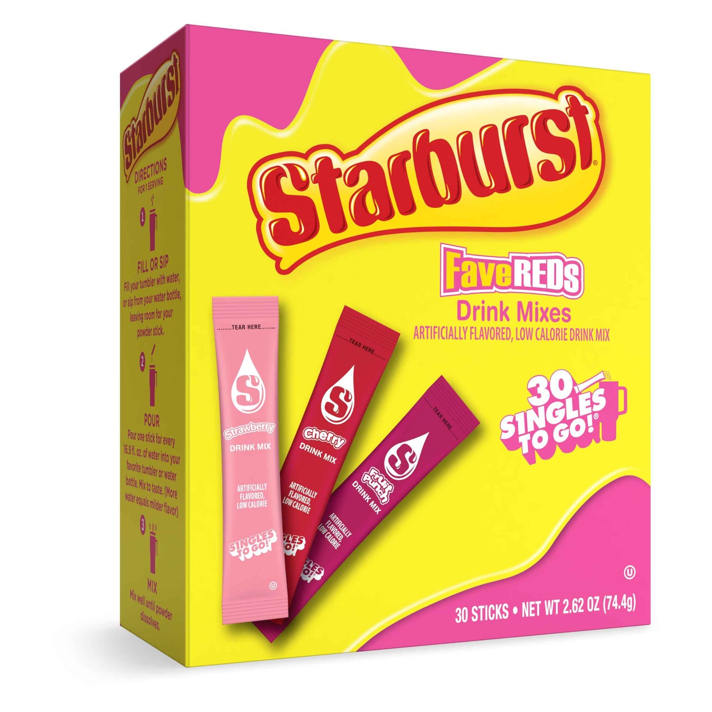 Starburst Singles To Go Powdered Drink Mix & Just Add Water -12 Boxes with 6 Packets Each 72 Total Servings (Sugar Free), 7.08 Oz