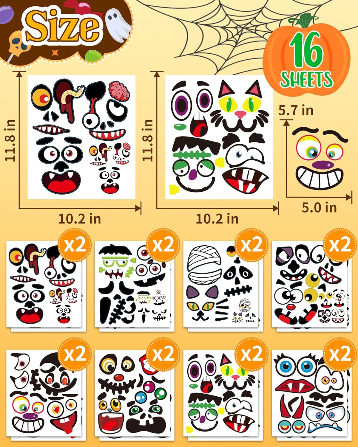 Greingways_Halloween_Pumpkin_Stickers,_Make_88_Funny_Face_Pumpkin_Decorating_Kit_for_Party_Decorations,_Pumpkins_Painting_Kit_Halloween_Crafts_Gifts_Games_for_Kids
