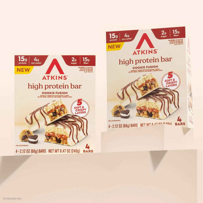 Atkins High Protein Bars, 15g of Protein, 4g Net Carbs, Keto Protein Bars, Low Sugar