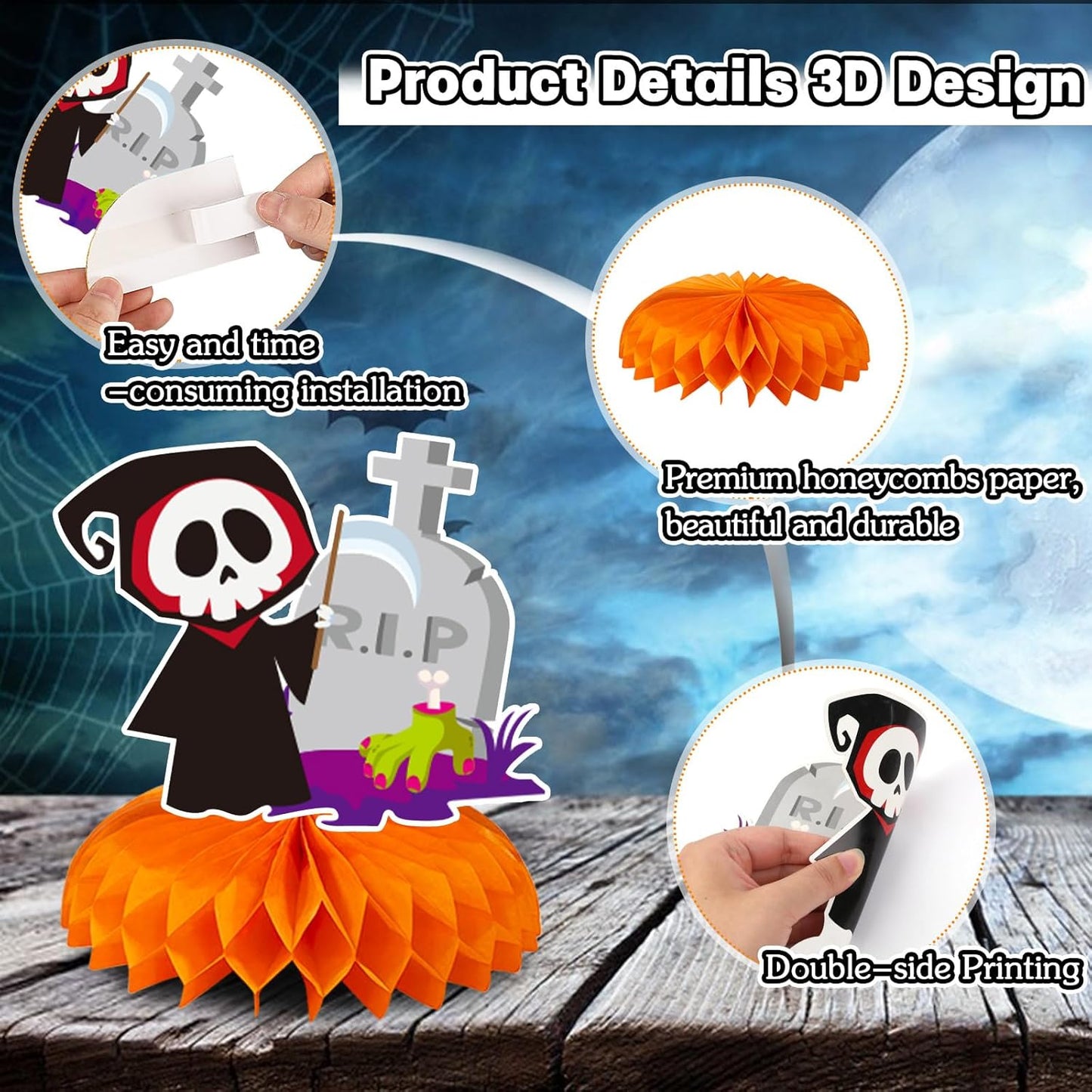 JULMELON_8PCS_Halloween_Party_Decorations_Honeycomb_Centerpiece,_Cute_Pumpkin_Ghost_Witch_Halloween_Centerpiece_Table_Decorations_Table_Toppers_for_Classroom_Halloween_Party_Favors_Supplies