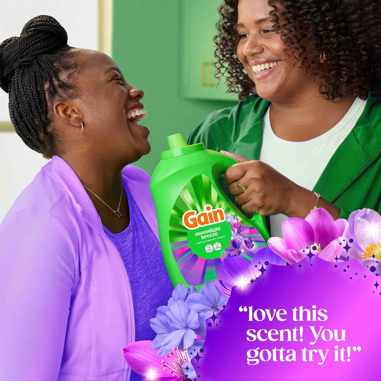 Gain Liquid Laundry Detergent with Odor Defense, Moonlight Breeze Scent, Laundry Soap For HE Washing Machines