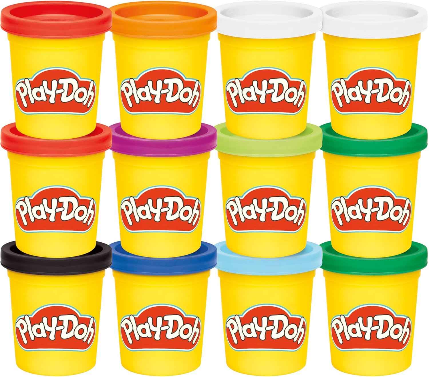 Play-Doh Colors Bulk 12-Pack of 4-Ounce Cans, Holiday Stocking Stuffers, Prizes & Party Favors, Kids Arts & Crafts, Preschool Toys, Ages 2+ (Amazon Exclusive), 1 Kg