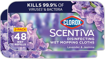 Clorox Scentiva Disinfecting Wet Mop Pad, Disposable Mop Heads