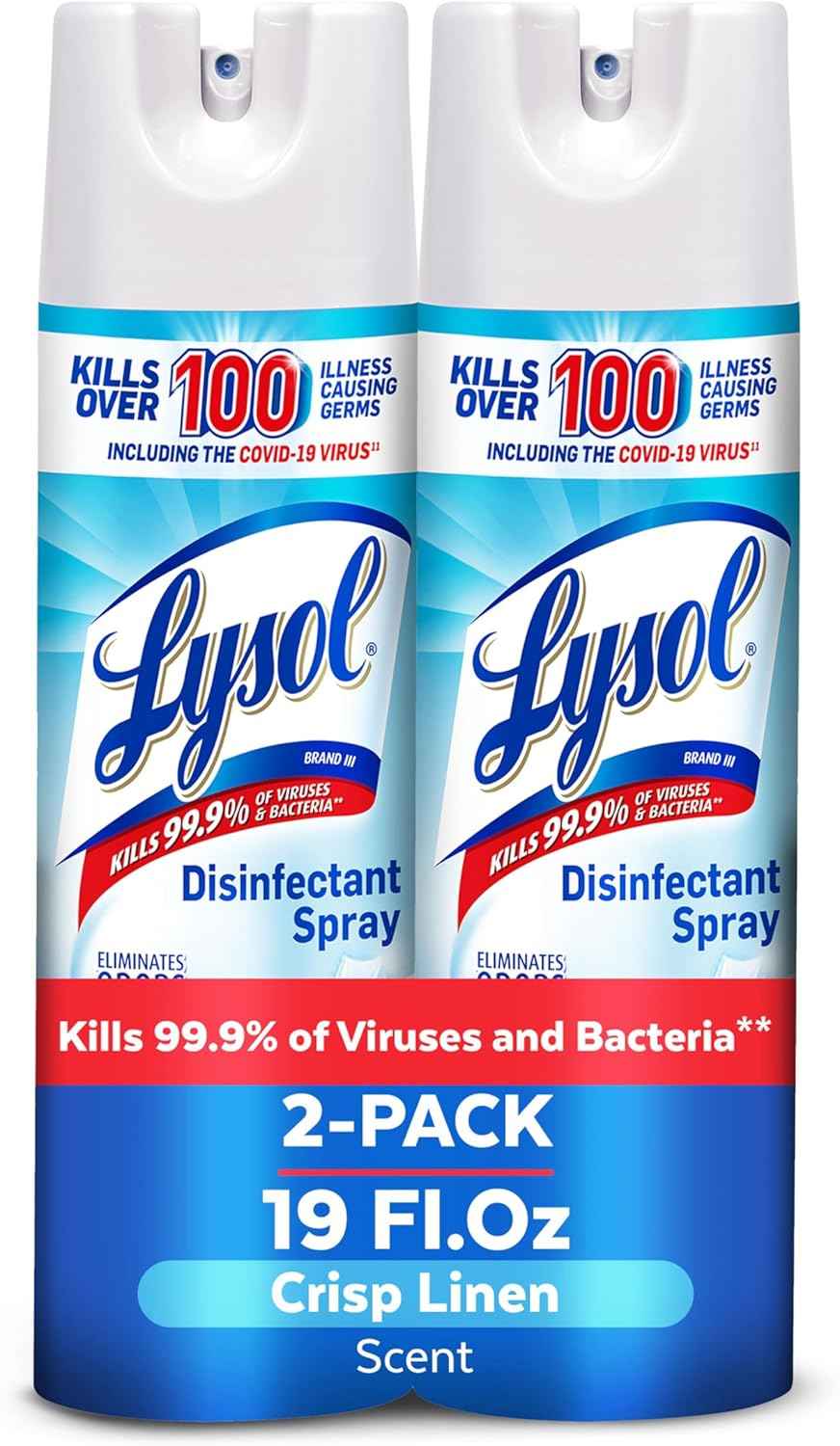 Lysol Disinfectant Spray, Household Essential Cleaning Supplies, Multi-Purpose Room Spray, Antibacterial Sanitizer Spray, Upholstery Deodorizer, Home and Bathroom