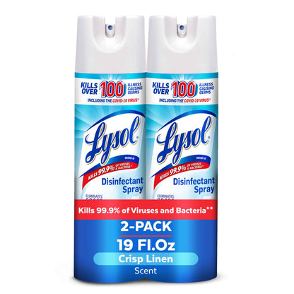 Lysol Disinfectant Spray, Household Essential Cleaning Supplies, Multi-Purpose Room Spray, Antibacterial Sanitizer Spray, Upholstery Deodorizer, Home and Bathroom