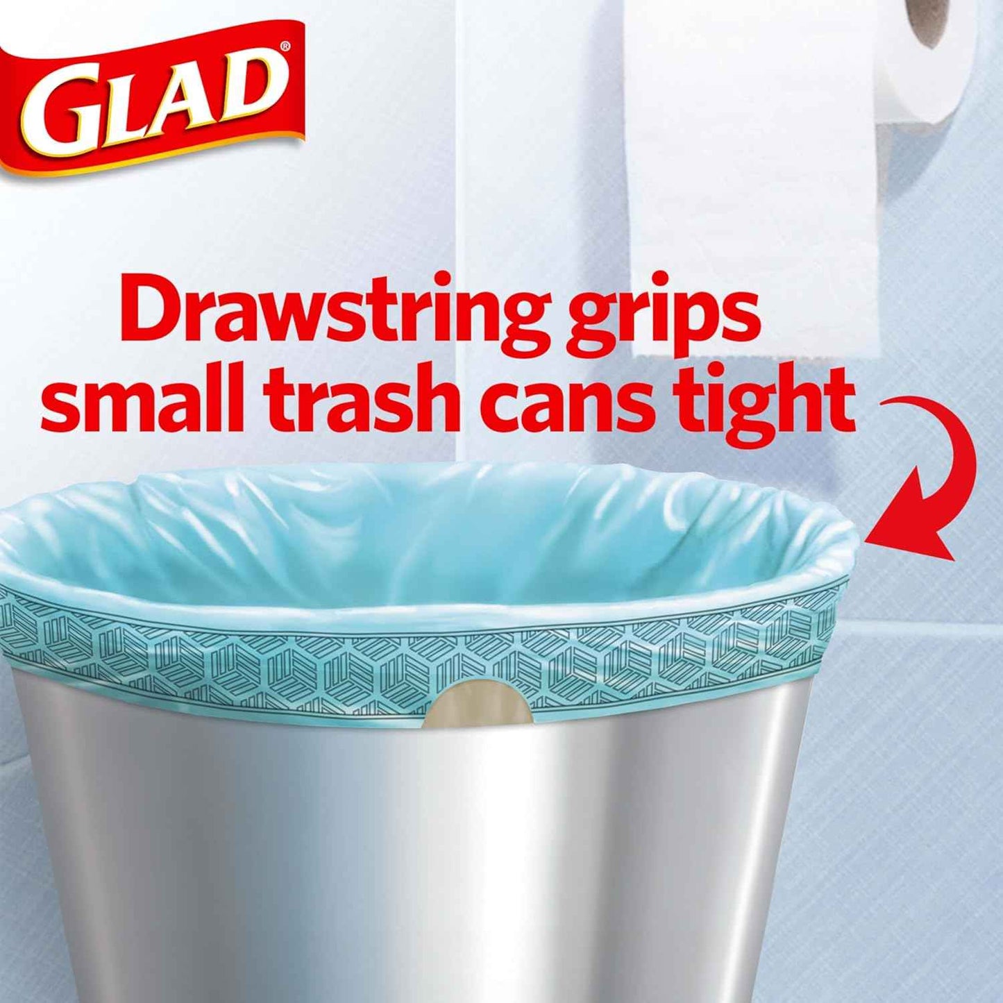Glad Small Trash Bags 4 Gallon, Odor Resistant with Drawstring