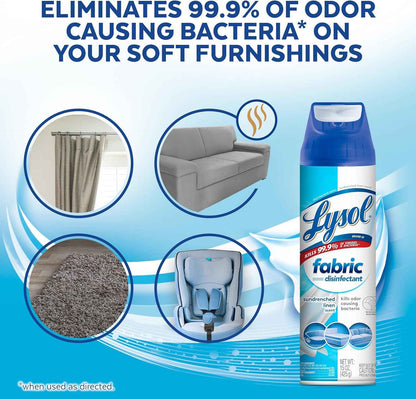 Lysol Fabric Disinfectant Spray, Sanitizing and Antibacterial Spray, For Disinfecting and Deodorizing Soft Furnishings