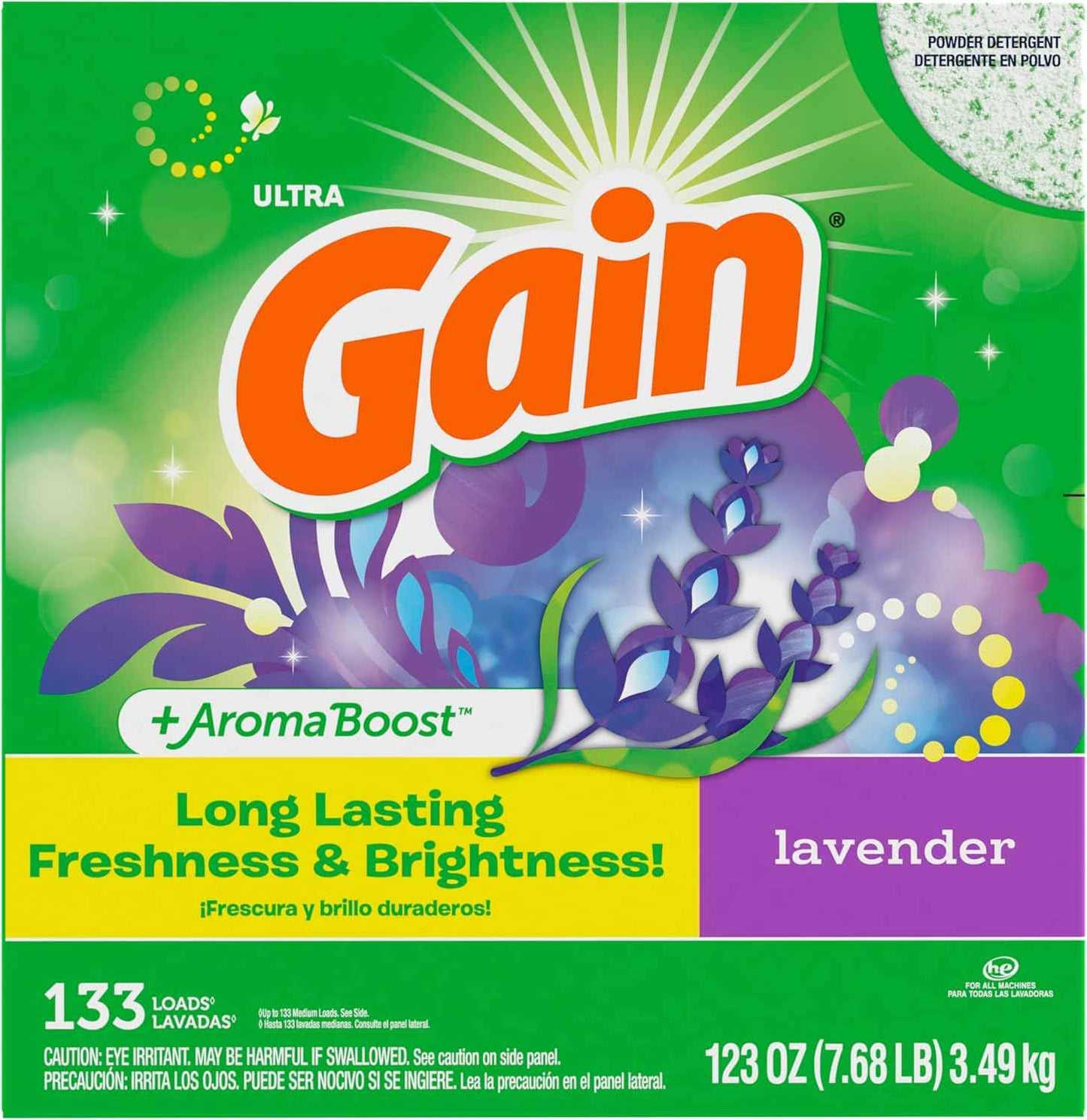Gain Powder Laundry Detergent, Lavender Scent, 123 OZ