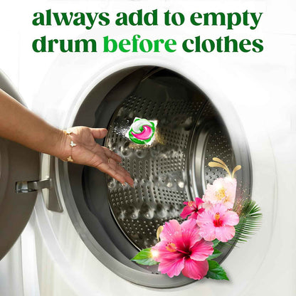 Gain Plus Flings Liquid Washing Detergent Pods, Gain's Best Clean, All-In-One, Happy Hibiscus Scent Laundry Pacs
