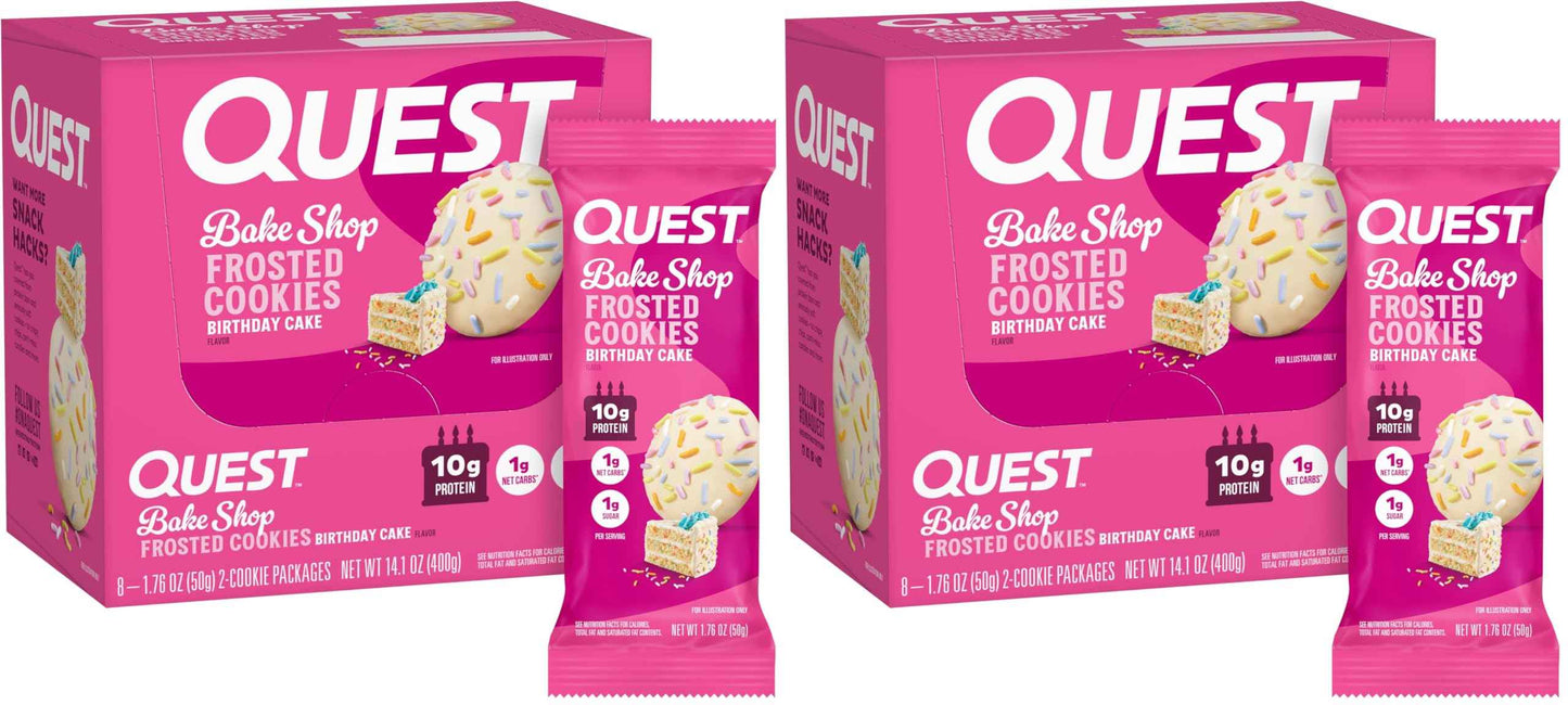 Quest Nutrition Frosted Protein Cookies, <1g Sugar, 5g Protein, 1g Net Carbs, Gluten Free