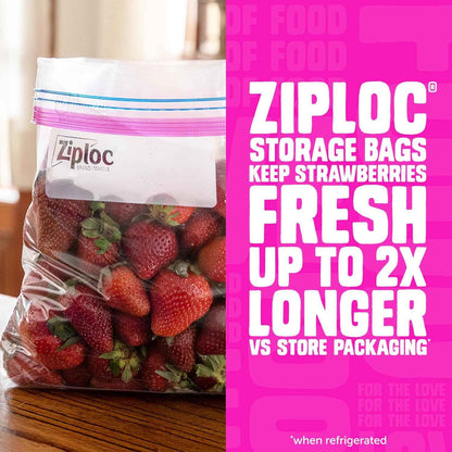 Ziploc Storage Bags Variety Pack, 190ct Total, 42ct Storage Gallon and 48ct Storage Quart, 50ct Sandwich and 50ct Snack
