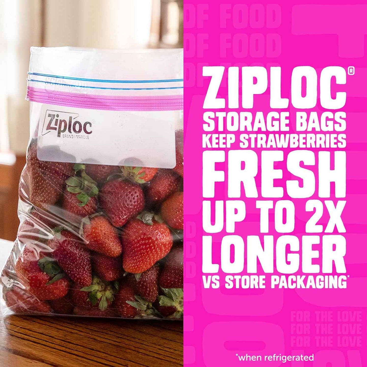 Ziploc Gallon Food Storage Bags, Stay Open Design with Stand-Up Bottom, Easy to Fill