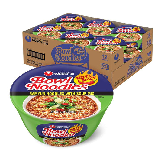 Nongshim Ramen Noodles, Gourmet Instant Ramen bowl, Premium Microwavable Noodle Soup